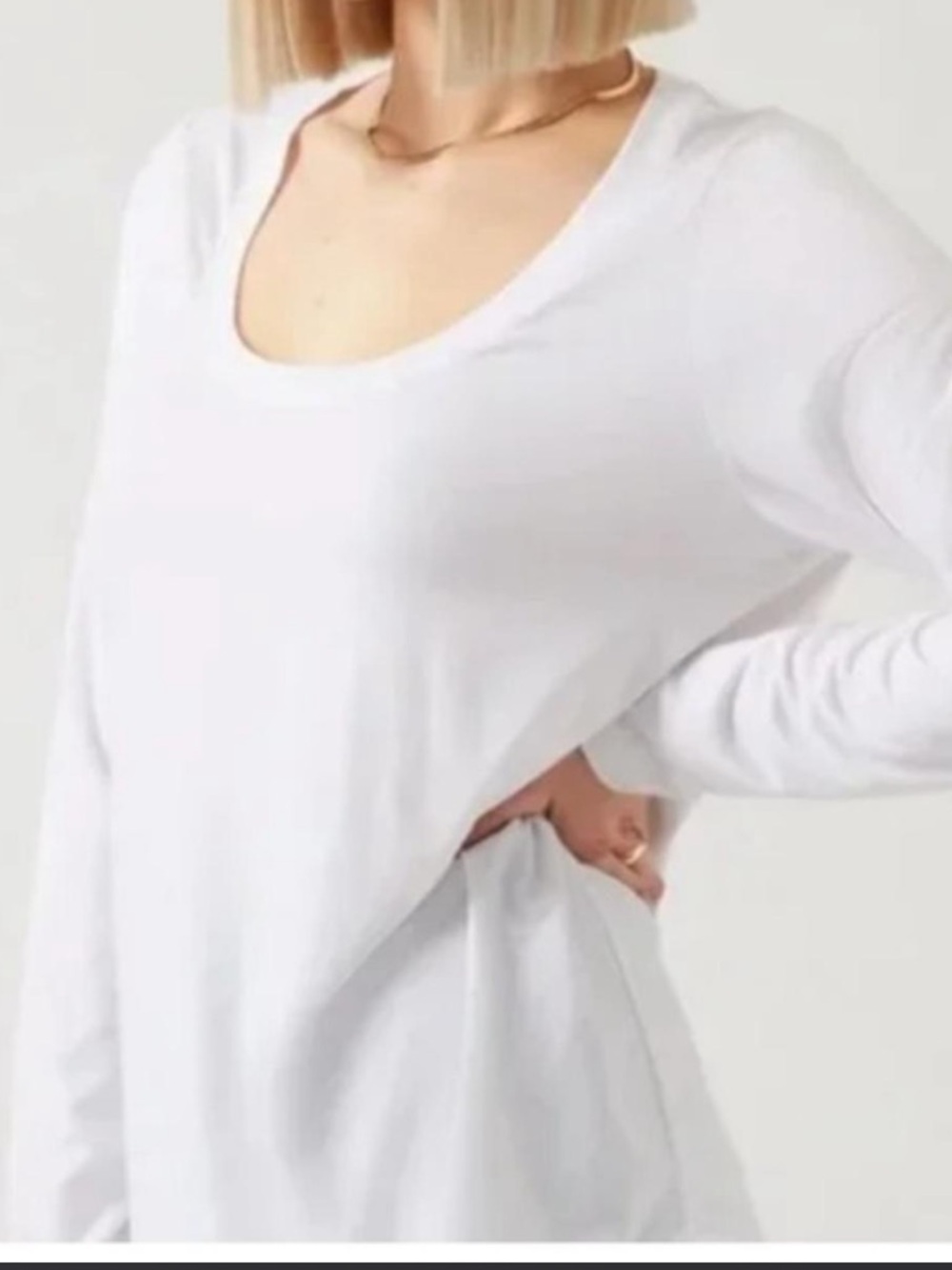 Athleta Straus II Purple Long Sleeve Wide Neck Top